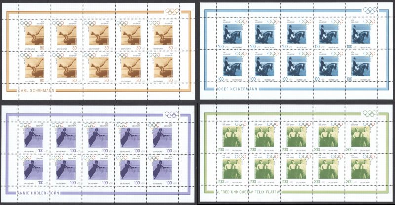 Germany Sc# B797-B800 MNH pane/10 1996 Olympic Games