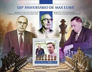 Guinea-Bissau - 2021 Chess Champ Max Euwe - Stamp Souvenir Sheet - GB210228b