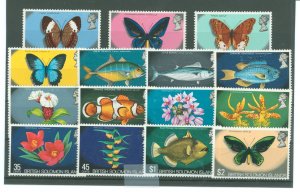 Solomon Islands (British Solomon Islands) #232-246  Single (Butterflies) (Flo...