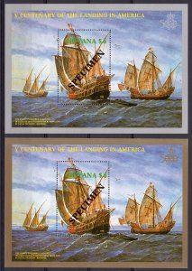 Guyana 1987 Sc#1789a+1790 500th.Discovery America by Columbus SPECIMEN MNH