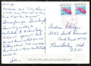 Micronesia to New Berlin,WI 1999 Post Card