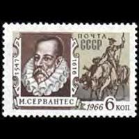 RUSSIA 1966 - Scott# 3280 Writer Cervantes Set of 1 NH