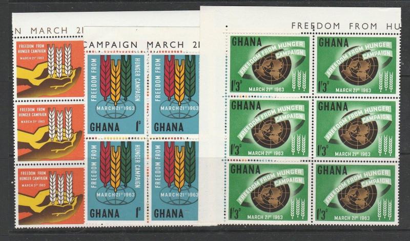 Ghana 1963 FFH UM blocks 6 SG 300/02