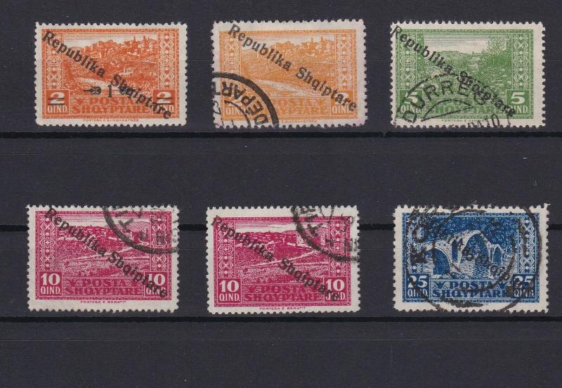 albania 1925 views overprint  mounted mint & used stamps ref r13175