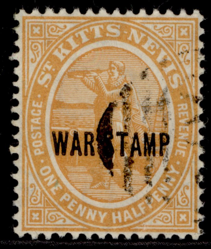 ST KITTS-NEVIS GV SG23, 1½d orange, FINE USED.