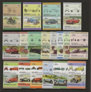 Thematic Stamps Cars St.Vincent Bequia 3 sets (20 stamps) MNH