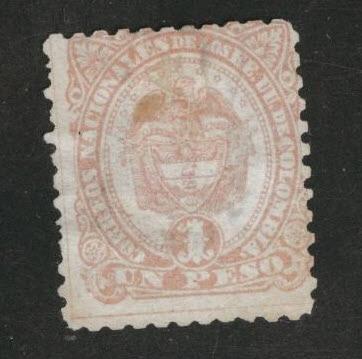 Colombia Scott 123 appear Mint No Gum 1883 top value Faulty