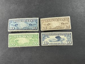 U.S.# C7-C10-MINT/HINGED--COMPLETE SET PLUS--ORANGE--AIR-MAIL---1926-27