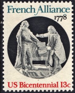 SC#1753 13¢ French Alliance 1778 Single (1978) MNH