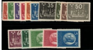 Sweden #197 - #211 Mint Fine - Very Fine Never Hinged Set