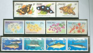 Nauru #297-299/325-328/443 Mint (NH) Single (Complete Set) (Butterflies) (Flora)