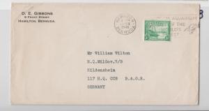 BERMUDA TO GERMANY 1946 COVER FROM DE GIBBONS, ½d RATE (SEE BELOW)