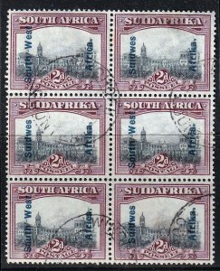 South West Africa - 1927   Ovpt.Setting IX -Used block of 6 # 88