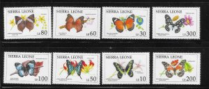 Sierra Leone 1991 Butterflies Butterfly Sc 1397-1404 MNH A1988