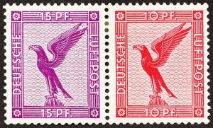 Germany Stamps MLH Air Mail Early Pair Scott Value $50.00