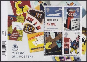 GB 3801 MS3801 Royal Mail 500 Classic GPO Posters miniature sheet MNH 2016