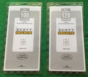 15 Packs of Unopened Clear Scott Mounts in Assorted Sizes