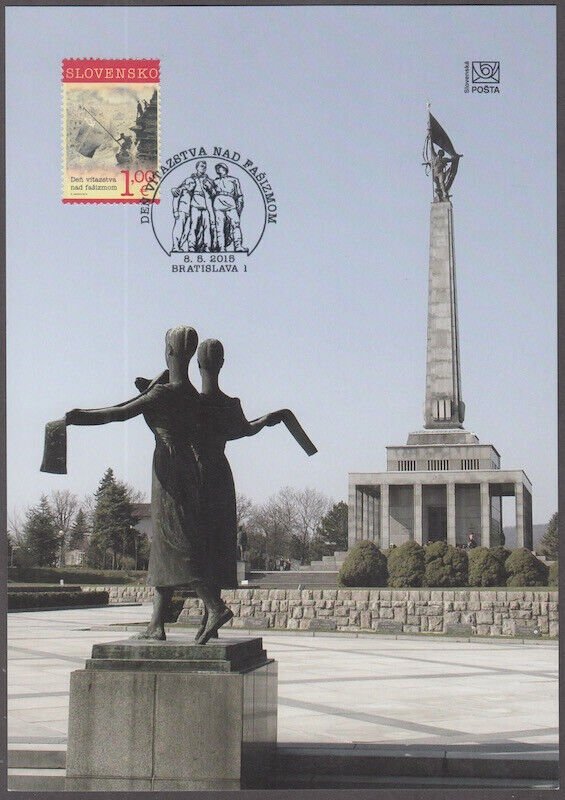 SLOVAKIA Sc #717.1 FOLDER of 70th ANN WWII w/FAMOUS RUSSIAN PHOTO at REICHSTAG