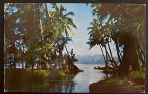 1961 Papeete Tahiti Color Picture Postcard Cover to Bremen Germany River View