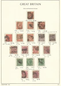 Great Britain Stamp Collection on Lighthouse Page 1865-73, #43//61 SCV $1422