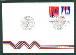 Norway. 1982 FDC. Cachet. Set.  World Skiing Championship . Scott# 798-799.