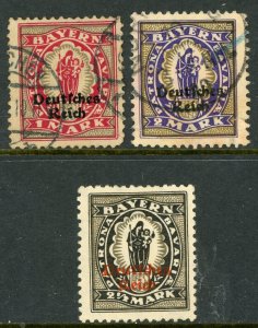 Germany States 1920 Bavaria  Scott #266,69,70 VFU G439