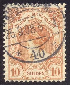 NETHERLANDS #86 Used - 1905 10g Orange