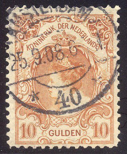 NETHERLANDS #86 Used - 1905 10g Orange