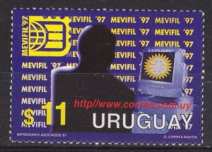 Uruguay stamp 1997 - Mevifil 1st intl exhibition philatelic audio visual