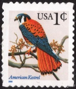 SC#3031A 1¢ American Kestrel Single (2000) SA