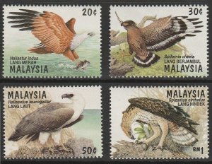 Malaysia 1996 Birds of Prey Set of 4V SG#603-606 MNH