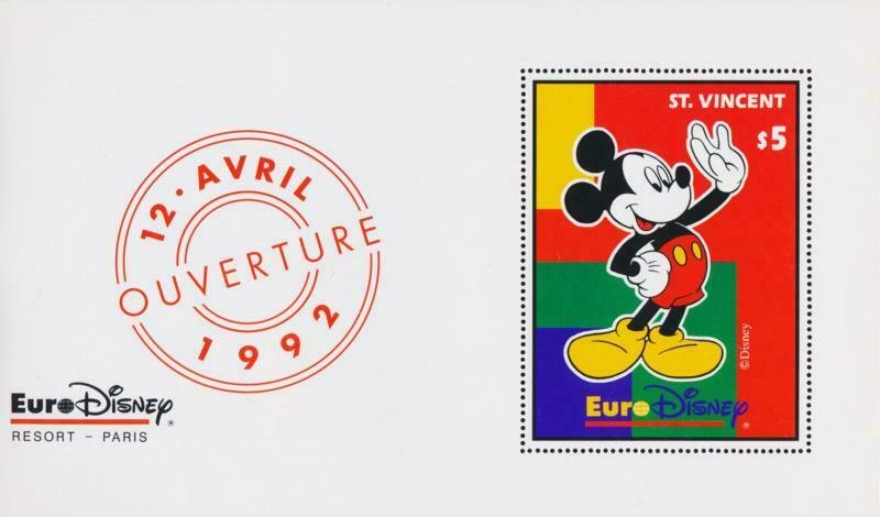 DISNEY ST.VINCENT 1711-1712 MINT NH EURO-DISNEY OPENING 1992