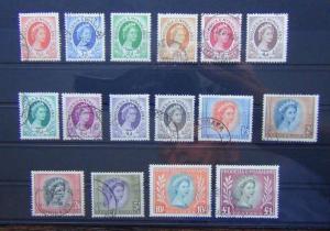 Rhodesia & Nyasaland 1954 - 1956 set to £1 Fine Used SG 1 - SG15