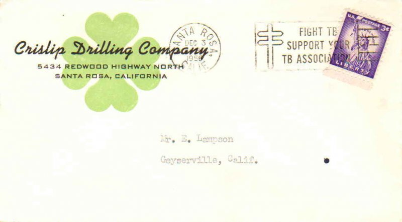 United States California Santa Rosa 1956 machine   Illustrated Advertising Cr...