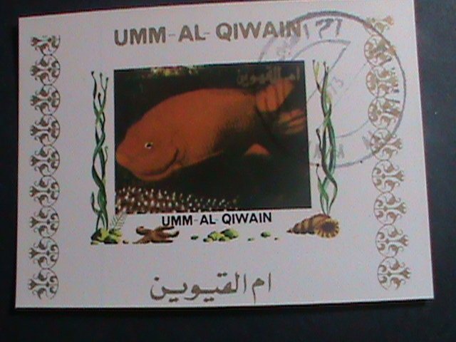 UMM AL QIWAIN-1973- UNDER WATER WORLD-FISH- IMPER: CTO S/S SHEET CTO SHEET VF