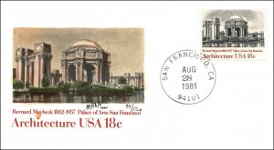 Scott 1930 18 Cents Architecture Andrews FDC Hand Colored By Maxi FDC 94 / 150