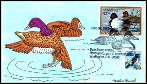 1989 Federal Duck Stamp Sc RW56 $12.50 FDC with Karoline's Covers cachet 40/40