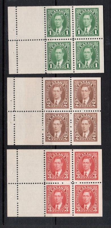 Canada #231a #232a #233a Very Fine Never Hinged Booklet Pane Set