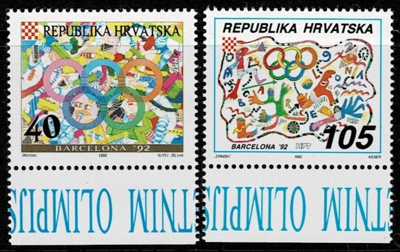 1993 Croatia Scott Catalog Number 128-129 Unused No Gum