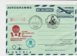 Austria 1982 Pro Children 20 Yr Cancel Balloon Post Stamps Aerogramme Ref 28079