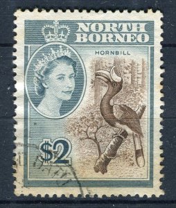 NORTH BORNEO; 1950s early QEII pictorial issue fine used $2. value