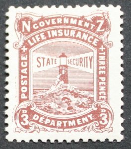 New Zealand 1931 Three Pence Life Insurance p14 SG L35 mint