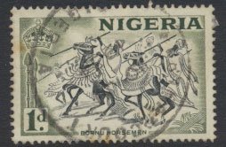 Nigeria  SG 70a SC# 81 Used  QEII 1953 Die 1a  Bornu Horsemen please see scan