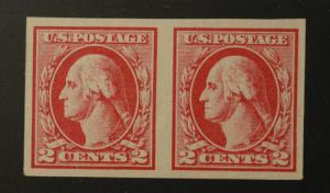 Scott US #532 2c Wash TypeIV Offset Imperf Pair NH