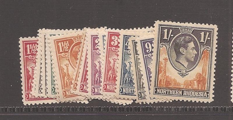 Northern Rhodesia KGVI Animals SG 25-40,42-4 MOG (6avi)