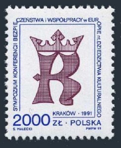 Poland 3039 2 stamps, MNH. Conference for Protection of Cultural Heritsge, 1991.