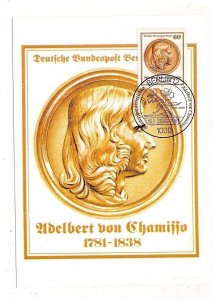 D325268 Germany Maximum Card Famous People 1981 Adelbert von Chamisso