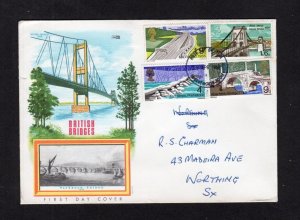 1968 BRIDGES FDC - 1/6 WITH EXCELLENT GOLD COLOUR SHIFT