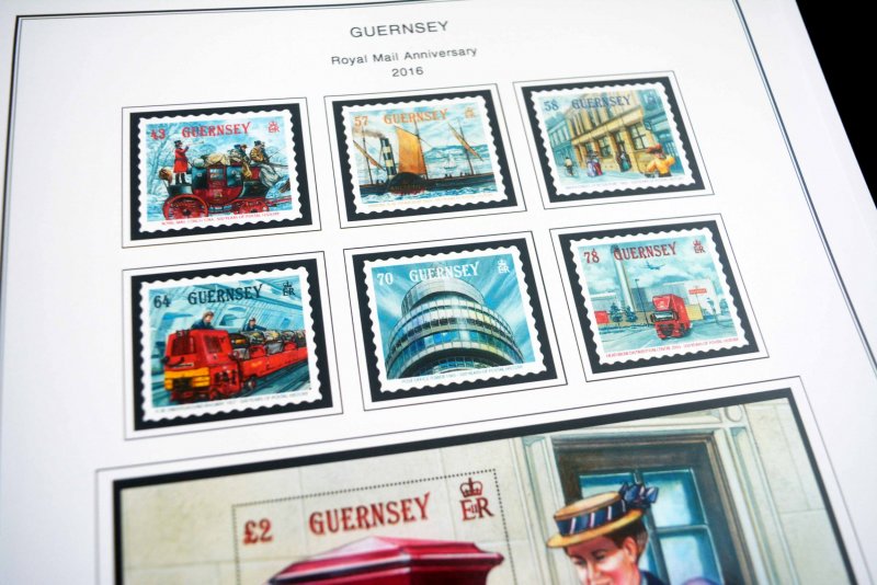 COLOR PRINTED GB GUERNSEY 2011-2020 STAMP ALBUM PAGES (67 illustrated pages)