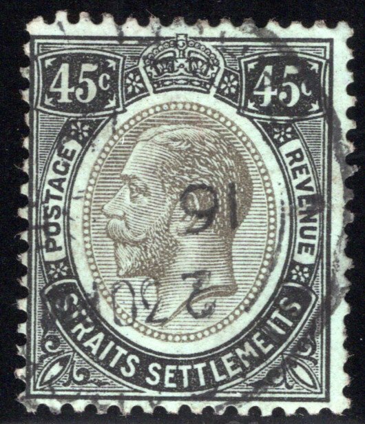 163a, Straits Settlements, 45 Cents, Used, 1914 (cancelled 1916)